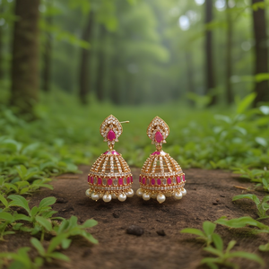 Jimikki Kammal Design Fashion Casual Alloy with Gold Plating Drop Earrings - Product Image 2