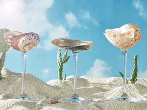 Verre à cocktail et à vin en coquillage de mer fait main de luxe - Verre réutilisable écologique pour décoration côtière, cadeaux de mariage sur la plage - Product Image 4
