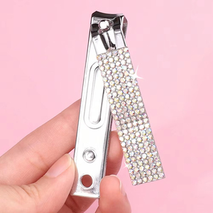 Ensemble de 3 coupe-ongles entièrement sertis de diamants, coupe-ongles en acier inoxydable avec strass, design élégant, portable - Product Image 1