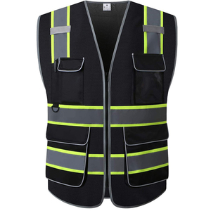 Gilet de sécurité haute visibilité multi-poches, vêtements de travail de construction, gilet utilitaire réfléchissant en maille pour la sécurité routière industrielle - Product Image 6
