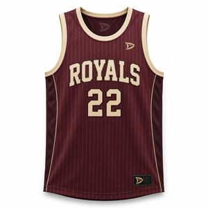 Camiseta sin mangas de baloncesto Royals 22, color granate a rayas, unisex, para adultos, que absorbe la humedad, con estampado sublimado - Product Image 1