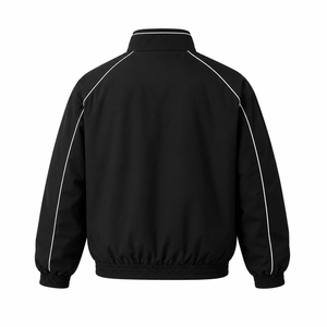Custom Men Black Track Windbreaker <b>Jacket</b> Lightweight <b>Zip</b> <b>Up</b> Sports Training <b>Jacket</b> Premium Polyester Casual Outdoor Wear OEM - Product Image 3