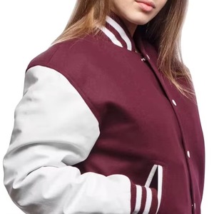 Chaqueta Varsity Unisex Personalizada de Corte Ajustado, Exterior de Lana/Viscosa, Forro de Lana, Cuello Mao, Tela de Lona de 320g, Parte Delantera Estampada, Invierno - Product Image 6