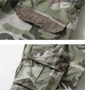 Shorts cargo mi-longs sportifs pour hommes OEM, tissés, taille mi-haute, coupe ajustée avec bandes, fermeture élastique à la taille, style ample, pour l'été, en tissu peigné - Product Image 3