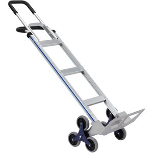 Carrello a mano in alluminio con capacità di carico di 250 kg e doppie maniglie per salire le scale, telaio integrato, ruote in gomma antiscivolo - Product Image 6
