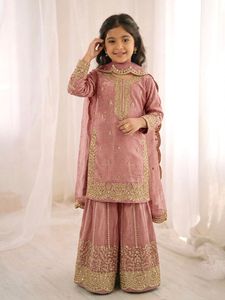 Kurti Palazzo Set Women Traditional Ethnic Wear Designer <b>Kurta</b> Palazzo Suit Festive Party Wear Wedding Outfit Stylish Collection - Product Image 3
