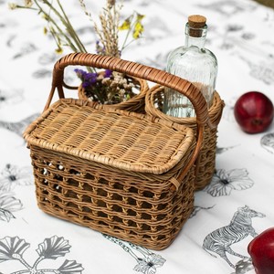 Rattan picnic gift basket <b>hampers</b> functional camping baskets braided <b>hamper</b> with outer compartments - Product Image 6