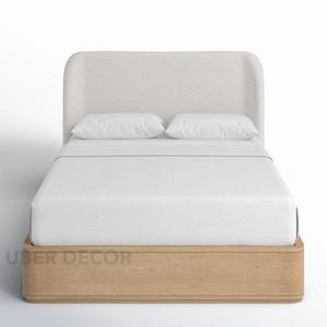 Cama de Plataforma Minimalista Personalizable OakGlide con Cabecera Tapizada 1000g, Fabricación Manual para Dormitorios Contemporáneos - Product Image 4