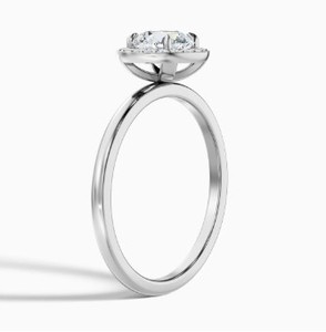 Round Cut Moissanite <b>Ring</b> 925 Sterling <b>Silver</b> White Gold Plated Engagement <b>Ring</b> Classic <b>Solitaire</b> Dainty Minimalist Promise <b>Ring</b> - Product Image 3