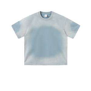 Camiseta Oversize de Algodón Pesado 100% con Lavado Ácido, Corte Relajado y Estampado de Logo, Estilo Urbano para Hombre - Product Image 1