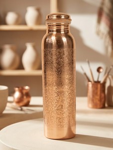 Copper <b>Water</b> Bottle Kids Design Premium Metal Sports Drinking Vessel Leak Proof Ayurvedic Health Wellness Hydration <b>Container</b> - Product Image 2