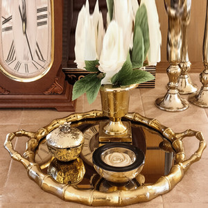 Plateau métallique en aluminium Style antique Hôtel et Restaurant Centre de table Plateau créatif pour mariages et fêtes Ustensiles Fournitures - Product Image 1