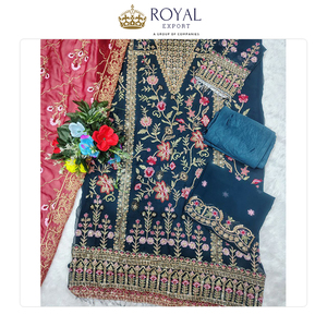 ลดราคาพิเศษสำหรับชุดเสื้อผ้าปากีสถานสวยงาม ชุดสัลวาร์ปักลายดีไซน์ใหม่จากผ้าจอร์เจตต์สำหรับผู้หญิงในราคาประหยัด - Product Image 2