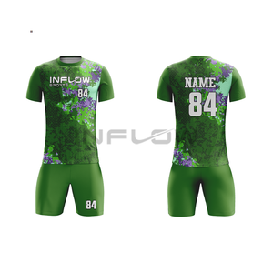 Uniforme de Fútbol Personalizado con Logotipo, Jersey y Pantalones Cortos para Hombre, Uniforme de Fútbol de Poliéster de Alta Calidad, Diseño Verde, Superventas - Product Image 2