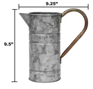 Jarra de agua redonda galvanizada de diseño Vintage, mango con acabado manchado, producto decorativo para el hogar y el jardín para gran oferta - Product Image 4