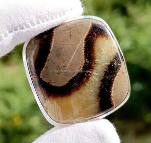 Anillo de piedras preciosas septarianas de Plata de Ley 925 clásico hecho a mano boda/compromiso/fiesta mamá anillo de regalo - Product Image 6