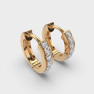 Pendientes de Aro de Plata de Ley 925 con Moissanita y Diamantes de Corte Brillante Redondo para Mujer, Ideales para Uso Diario y Bodas - Product Image 3