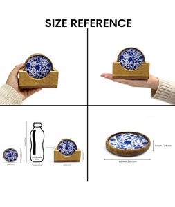 Ensemble de sous-verres ronds jetables en bois traditionnel indien avec incrustations en résine écologique et sous-verres personnalisés par F S INTERNATIONAL - Product Image 4