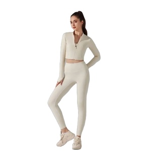 Nuevo Conjunto Deportivo Informal Transpirable para Mujer, de Primera Calidad, con Cierre, 2 Piezas, 100% Algodón, Conjuntos Deportivos al por Mayor - Product Image 1