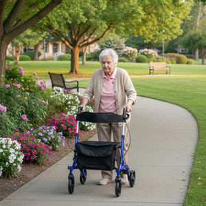 Deambulatore in Alluminio Leggero per Persone con Mobilità Limitata, Ausilio per la Mobilità Regolabile e Confortevole per Uso Esterno - Product Image 6