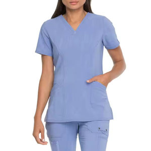Nouvelle conception Tunique d'allaitement unisexe à manches courtes Couleur unie Blouse médicale Polyester/Coton Uniforme de travail pour hôpital et soins de santé - Product Image 2