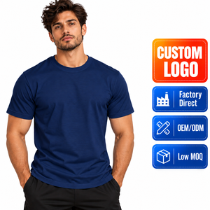 <b>Mens</b> <b>Navy</b> <b>Blue</b> Crew Neck T <b>Shirt</b> Custom Logo Private Label Apparel Manufacturer - Product Image 1