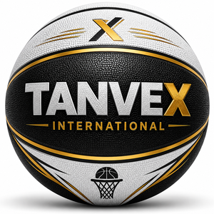 TANVEX International Housse de ballon de basket en PVC écologique, design durable, couleurs noir, rouge, gris - Product Image 2