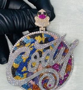 Custom Moissanite Silver Hip Hop Pendant Logo Necklace VVS Diamond Mossanite Letter Moissanite <b>Name</b> Pendant With Iced Out <b>Chain</b> - Product Image 4