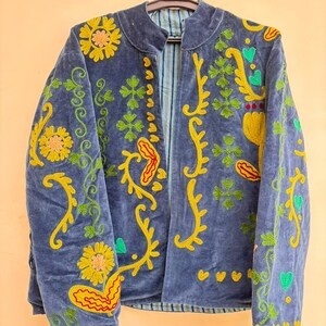 Premium Suzani Embroidered <b>Jacket</b> Women Floral Cropped <b>Hippie</b> Coat Winter Warm Boho Outerwear Wholesale Factory Price Trendy Pro - Product Image 3