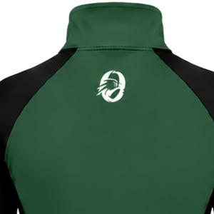 Women Quarter Zip Athletic <b>Top</b> Dark Green Long Sleeve Fitted Sports Training Shirt High Collar <b>Thumbhole</b> Performance Activewear - Product Image 4