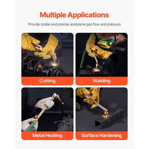 Kit de chalumeau oxyacétylénique portable 14 pièces, ensemble de soudage et de découpe au gaz avec chalumeau double tuyau 177 pour le brasage - Product Image 6