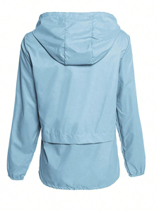 Vestes coupe-vent légères en polyester, capuche réglable, poches, imperméables, coupe-vent, toucher doux - Product Image 2