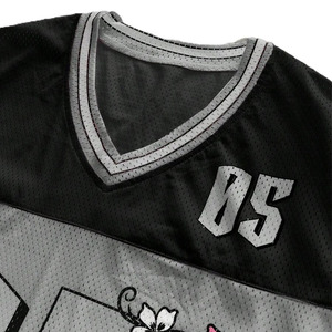 Maillot de football américain surdimensionné à imprimé floral vintage, personnalisable par sublimation, faible MOQ, fournisseur, vêtements de sport entièrement personnalisables, OEM - Product Image 4