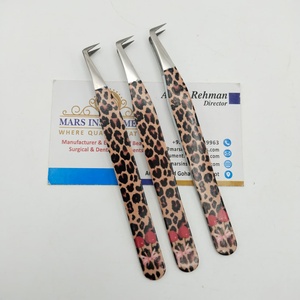 Pinzas de Aislamiento para Extensiones de Pestañas, Pinzas de Punta de Fibra de Alta Calidad con Diseño de Leopardo, Logotipo Personalizado - Product Image 5