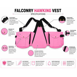 Gilet de Falconerie Professionnel Multi-Poches pour Chasseurs de Falcoons, Entraînement des Oiseaux de Proie et Activités de Plein Air - Product Image 2