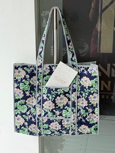 Bolso de Hombro Bohemio Acolchado de Algodón con Estampado Artesanal para Mujer, con Cierre Abierto, Lavable, Bolso de Algodón Estampado de Jaipur - Product Image 3