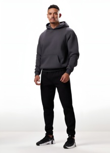 Sudadera con Capucha Gris Extra Grande para Hombre, Personalizada, de Alta Calidad OEM, 100% Algodón Transpirable, Hecha en Pakistán para la Temporada de Otoño - Product Image 3