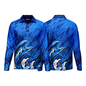 New Design Men’s Long Sleeve Fishing Polo Shirt Moisture Wicking Outdoor Sports Apparel - Product Image 3