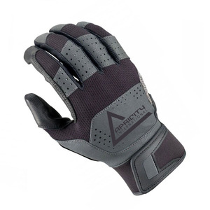 Gants de frappeur de baseball en cuir les plus vendus, noirs et gris, à doigts entiers, ajustement personnalisé, sangles réglables, légers et durables - Product Image 6