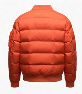 Men's Black Puffer Jacket Turn-down Collar Zipper Closure Casual Solid Color Polyester Material Winter Wear Regular Fit - Product Image 6