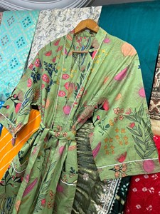 Bata Kimono de Algodón con Estampado de Bloques de Animales, Estilo Japonés, Ropa de Estar por Casa de Verano, Tejido Suave y Transpirable, Cierre con Cordón, Unisex, Talla Completa - Product Image 5