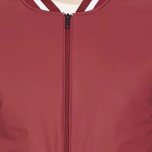 Blouson bomber rouge pour homme avec fermeture éclair et poches, vêtement décontracté pour l'automne - Product Image 6