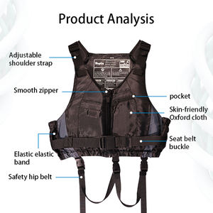 سترة نجاة مخصصة من النيوبرين للبالغين ذات طفو عالٍ، سترة للرياضات المائية، مناسبة للسباحة والتجديف في الهواء الطلق - Product Image 2