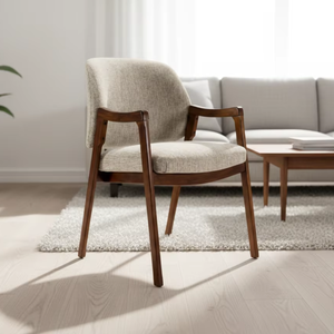 เก้าอี้ทานอาหารกลางแจ้ง Saloka ทำจากไม้สักแท้ พร้อมเบาะรองนั่ง ดีไซน์ทันสมัยเรียบง่าย เหมาะสำหรับห้องรับประทานอาหารและห้องนั่งเล่น - Product Image 1