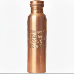 Bouteille d'eau en cuivre festive-Conception gravée Joyeuses Pâques, OEM accepté - Product Image 4