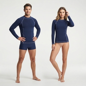 Men's Long Sleeve Rash Guard <b>Compression</b> <b>Shirt</b> Full Sublimation Print Design Quick Dry Black Red Pattern Baselayer - Product Image 2