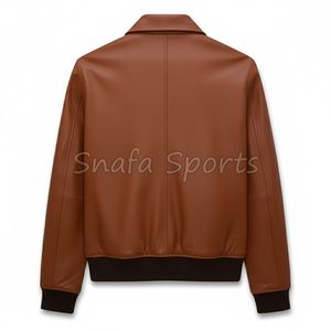 Chaqueta de cuero genuino para hombre, estilo motero, corte ajustado, abrigo de motociclista, chaqueta de cuero elegante para invierno, moda para hombres - Product Image 4