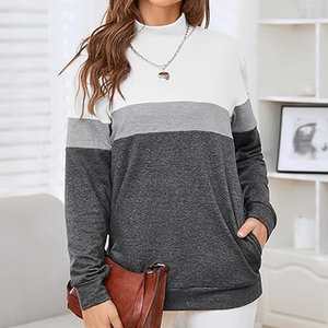 เสื้อฮู้ดคอเต่าผ้าคอตตอนเทอร์รี่ทรงโอเวอร์ไซส์สำหรับผู้หญิง สวมใส่สบายๆ ออกกำลังกาย สตรีทแวร์ ผู้ผลิตและจำหน่ายส่ง - Product Image 3