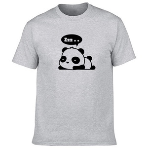 เสื้อยืดพิมพ์ลายการ์ตูนแพนด้าสีเหลืองแบบ OEM คุณภาพสูง ระบายอากาศได้ดี แขนสั้น สไตล์ลำลอง พิมพ์ลายกราฟิก - Product Image 3