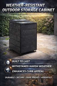 Modern Patio Aluminum Trash Can Cover Outdoor Garbage <b>Storage</b> Box EDPTBC000 - Product Image 5